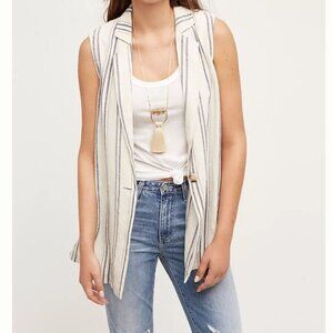 ANTHROPOLOGIE Elevenses Minaret Vest Linen Crochet S